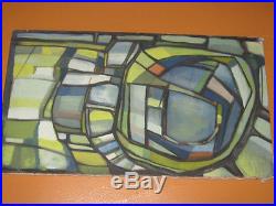 Vintage 50`s -60`s Modernist Abstract Oil Painting Mid Century Era Signed