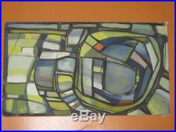 Vintage 50`s -60`s Modernist Abstract Oil Painting Mid Century Era Signed
