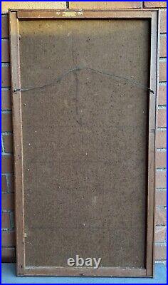 Vintage 60s Textured Architectural Painting Modern Art MCM Mid Century Signed