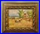 Vintage 70's Impressionist Country Oil Painting ASIAN Filipino 18 x 15 SIGNED