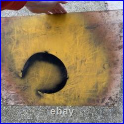 Vintage 70s Metal Industrial Folk Art Drive Shaft Dept. Signs Hand Painted Vintage 70s Metal Industrial Folk Art Drive Shaft Dept. Signs Hand Painted