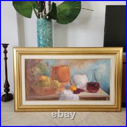 Vintage'88 Original Still Life Oil Painting on Canvas Artist Signed 45.5 x 27 Vintage'88 Original Still Life Oil Painting on Canvas Artist Signed 45.5 x 27