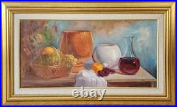 Vintage'88 Original Still Life Oil Painting on Canvas Artist Signed 45.5 x 27 Vintage'88 Original Still Life Oil Painting on Canvas Artist Signed 45.5 x 27