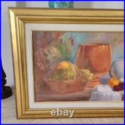 Vintage'88 Original Still Life Oil Painting on Canvas Artist Signed 45.5 x 27