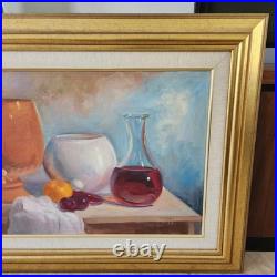 Vintage'88 Original Still Life Oil Painting on Canvas Artist Signed 45.5 x 27
