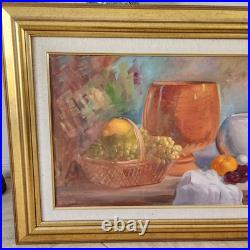 Vintage'88 Original Still Life Oil Painting on Canvas Artist Signed 45.5 x 27 Vintage'88 Original Still Life Oil Painting on Canvas Artist Signed 45.5 x 27