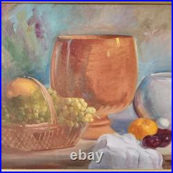Vintage'88 Original Still Life Oil Painting on Canvas Artist Signed 45.5 x 27