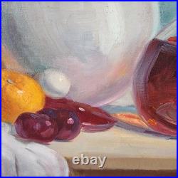 Vintage'88 Original Still Life Oil Painting on Canvas Artist Signed 45.5 x 27