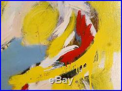 Vintage ABSTRACT EXPRESSIONIST ACTION PAINTING MID CENTURY MODERN Signed 1966