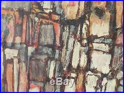 Vintage ABSTRACT EXPRESSIONIST NEW YORK OIL PAINTING MID CENTURY MODERN Signed