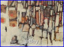 Vintage ABSTRACT EXPRESSIONIST NEW YORK OIL PAINTING MID CENTURY MODERN Signed