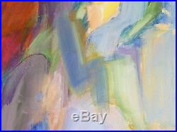 Vintage ABSTRACT EXPRESSIONIST OIL PAINTING LARGE MID CENTURY MODERN Signed