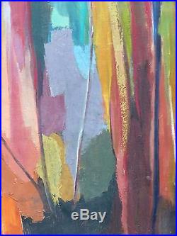 Vintage ABSTRACT EXPRESSIONIST OIL PAINTING MID CENTURY MODERN Signed 1957
