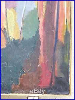 Vintage ABSTRACT EXPRESSIONIST OIL PAINTING MID CENTURY MODERN Signed 1957