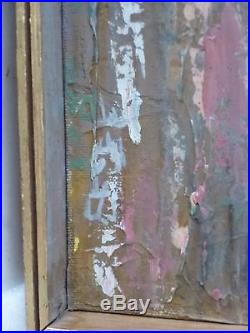 Vintage ABSTRACT EXPRESSIONIST OIL PAINTING MID CENTURY MODERN Signed 1970