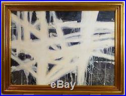 Vintage ABSTRACT EXPRESSIONIST OIL PAINTING MID CENTURY MODERN Signed New York