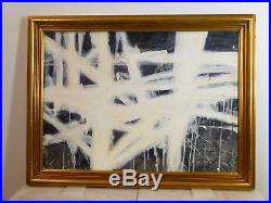 Vintage ABSTRACT EXPRESSIONIST OIL PAINTING MID CENTURY MODERN Signed New York