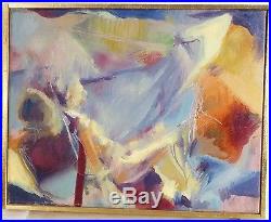 Vintage ABSTRACT FIGURAL EXPRESSIONIST NUDE OIL PAINTING MID CENTURY Signed 1978