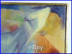 Vintage ABSTRACT FIGURAL EXPRESSIONIST NUDE OIL PAINTING MID CENTURY Signed 1978