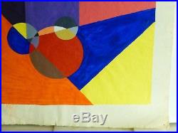 Vintage ABSTRACT GEOMETRIC MODERNIST COLORIST PAINTING MID CENTURY MODERN Signed