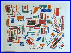 Vintage ABSTRACT MODERNIST COLORIST PAINTING MID CENTURY MODERN Signed 1960s