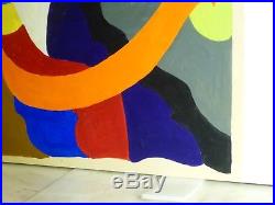 Vintage ABSTRACT MODERNIST COLORIST PAINTING MID CENTURY MODERN Signed 1960s