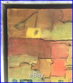 Vintage ABSTRACT MODERNIST OIL PAINTING MID CENTURY MODERN COLORIST Signed