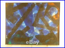 Vintage ABSTRACT MODERNIST OIL PAINTING Mid Century Modern Signed