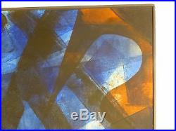 Vintage ABSTRACT MODERNIST OIL PAINTING Mid Century Modern Signed