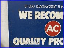 Vintage AC Quality Product Diagnostic Tune Up Center Painted Metal Sign
