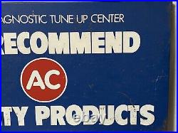 Vintage AC Quality Product Diagnostic Tune Up Center Painted Metal Sign