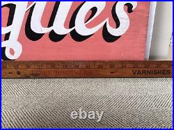 Vintage ANTIQUES sign double sided Painted Wood 26 X 10 circa 1950
