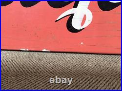 Vintage ANTIQUES sign double sided Painted Wood 26 X 10 circa 1950