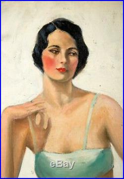 Vintage A. L. Ridgard Pinup Painting, c. 1940 -Illustration Art