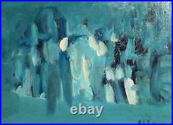 Vintage Abstract Expressionism Oil Painting Signed