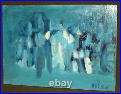 Vintage Abstract Expressionism Oil Painting Signed