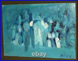 Vintage Abstract Expressionism Oil Painting Signed