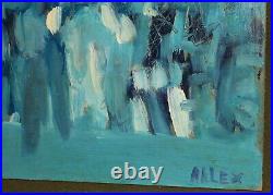 Vintage Abstract Expressionism Oil Painting Signed