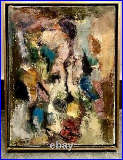 Vintage Abstract Expressionist Oil Painting New York School 1940's Signed