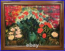 Vintage Abstract Modern Impressionist Oil Painting Still Life