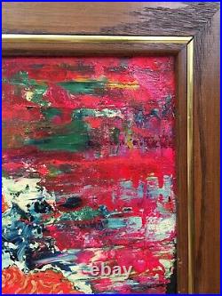 Vintage Abstract Modern Impressionist Oil Painting Still Life