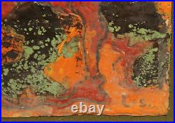 Vintage Abstract Oil Painting Nude Couple Portrait Signed