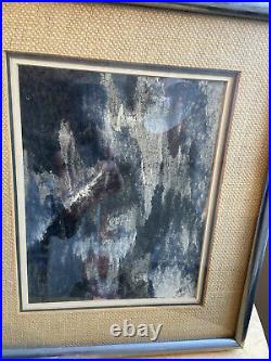 Vintage Abstract Painting 1960s Mid Century Gouache MCM
