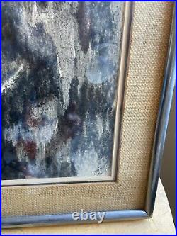 Vintage Abstract Painting 1960s Mid Century Gouache MCM