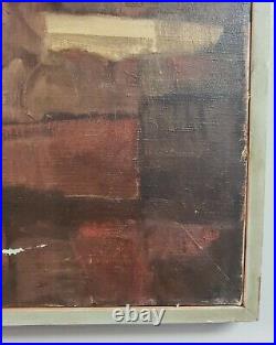 Vintage Abstract Paintings On Canvas Joseph Dickinson 1961 Signed Listed Artist