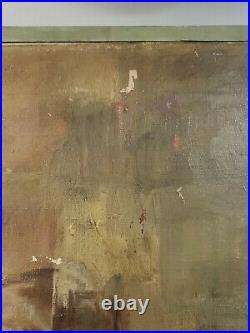 Vintage Abstract Paintings On Canvas Joseph Dickinson 1961 Signed Listed Artist