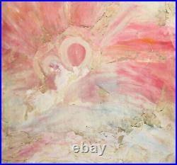 Vintage Abstract Watercolor/collage Painting Signed