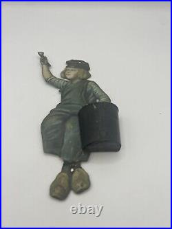 Vintage Advertising Dutch Boy Paint Litho Tin Match Holder / Match Safe Sign