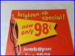 Vintage Advertising Sign-1950's Sherwin Williams Paint Brush Store Display Sign