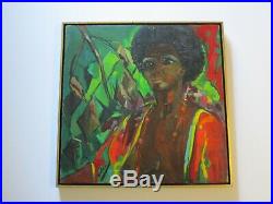Vintage African American Nude Painting Portrait By Hazel Impressionist Modernism